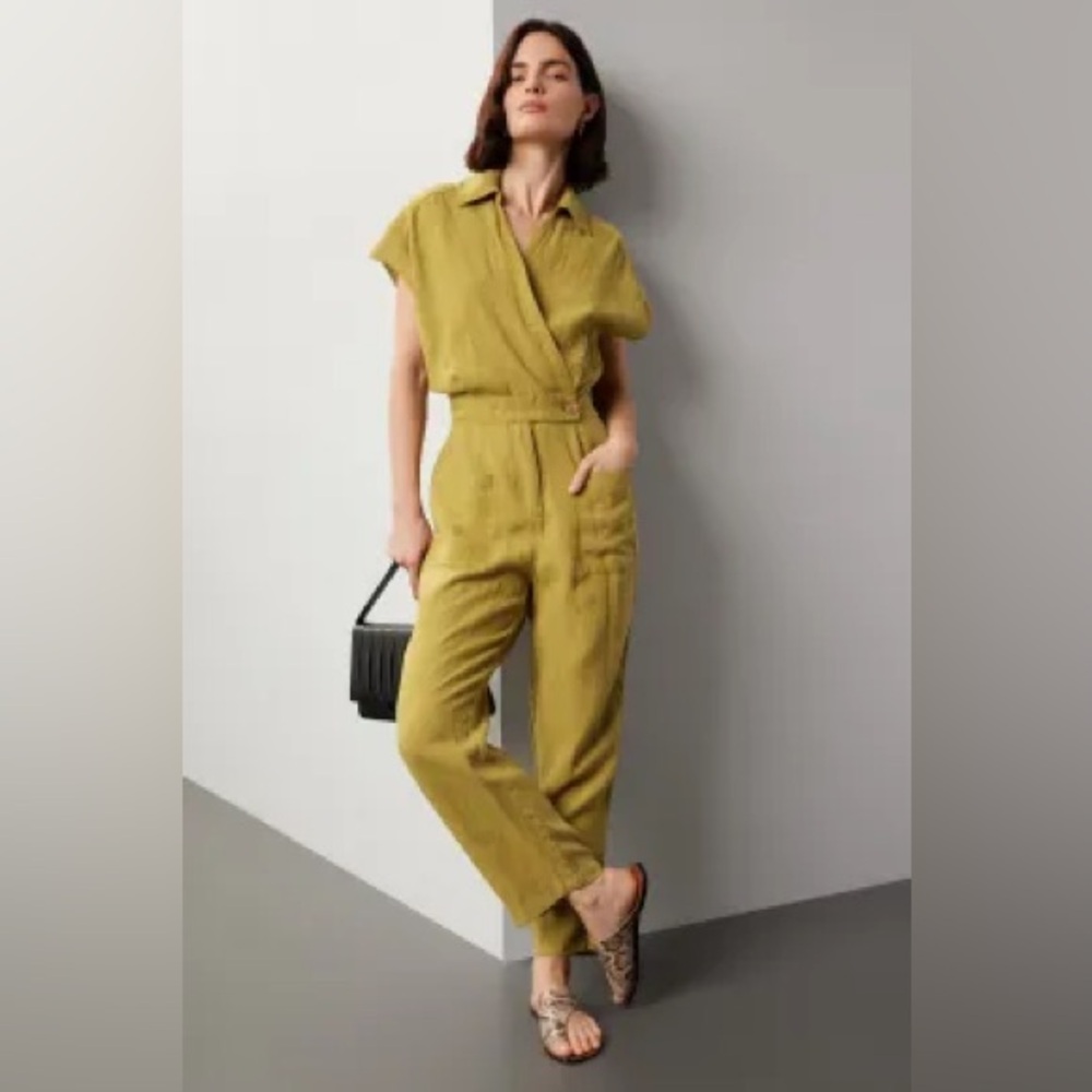 Blank NYC Olive Green Short-Sleeve Utility Jumpsuit